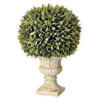 Ptd. Pl. Flocked Sage Ball In Urn 15