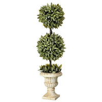Ptd. Pl. Flocked Sage Double Ball Topiary 26