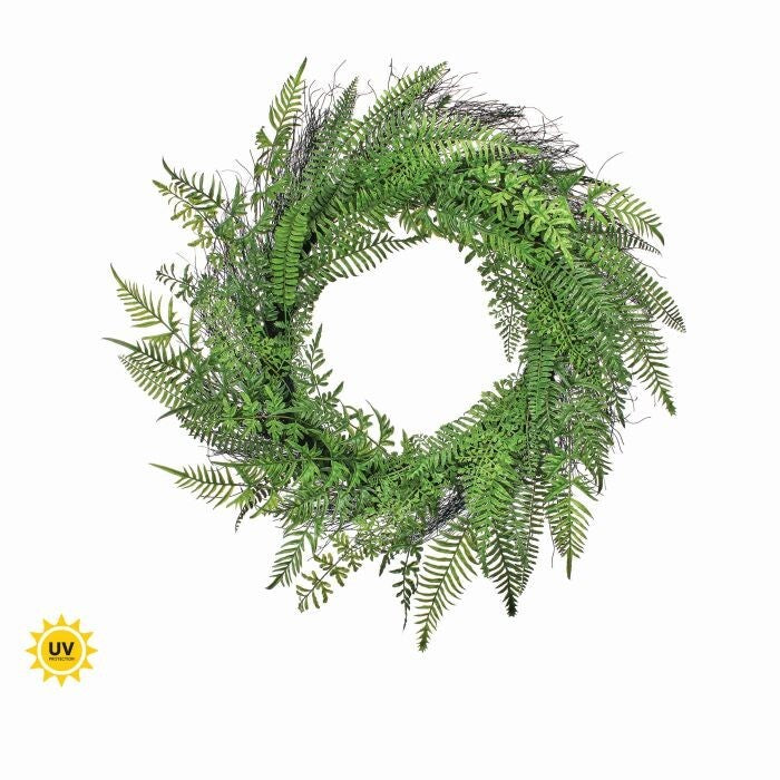 Uv Prf Nat Touch Fern Wreath 36"