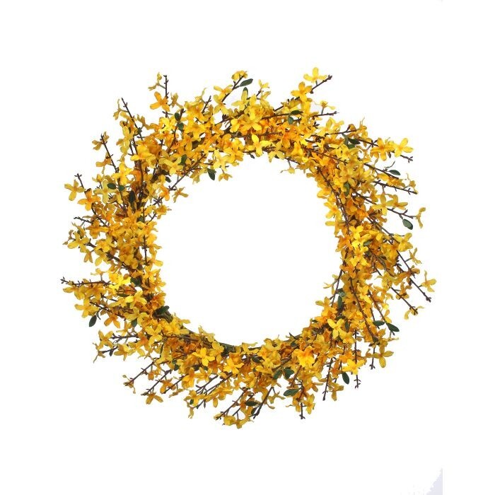 Golden Forsythia Wreath 28"
