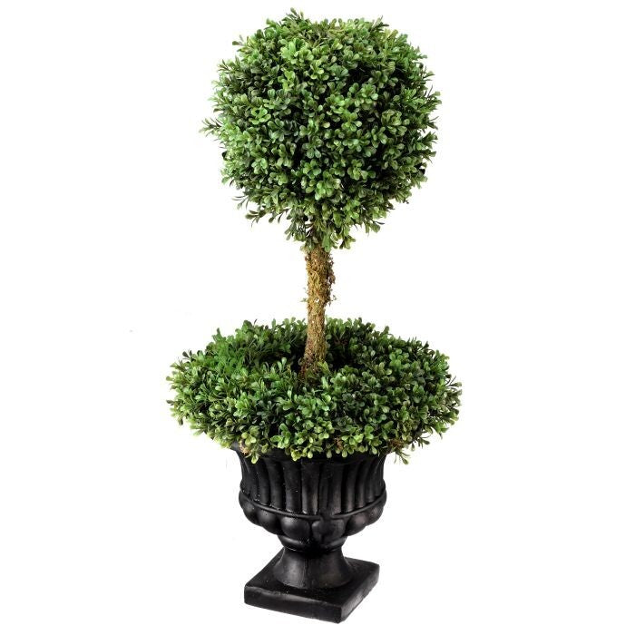 34"Plast Boxwood Wreath Base Ball Urn