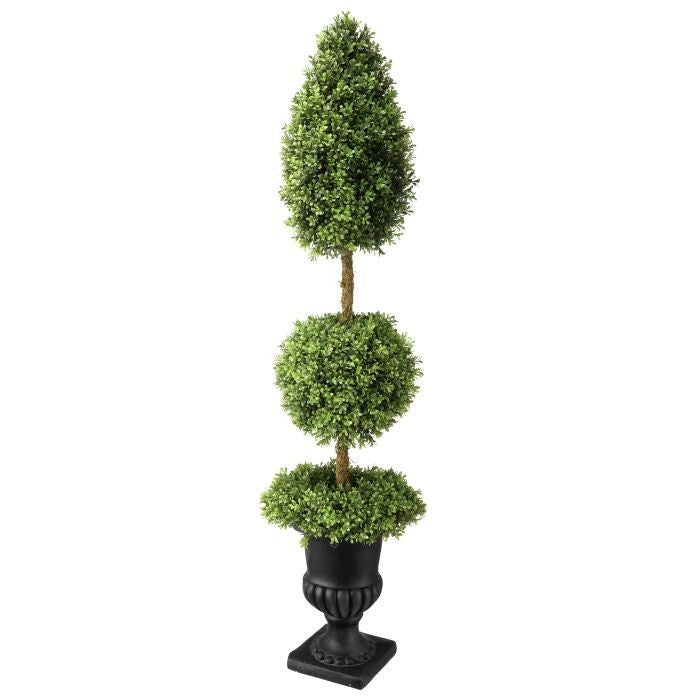 60"Plast Boxwood Wreath Base Ball/Cone Urn