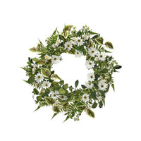 Daisy & Mix Greens Wreath 24