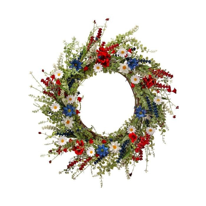 Geranium/Daisy/Astilbe Wreath 24"