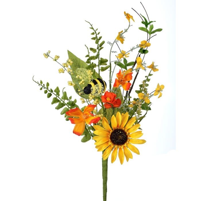 Sunflower & Honey Bee Pick 18"