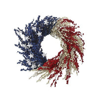 Patriotic Berry Wreath W Stars 24