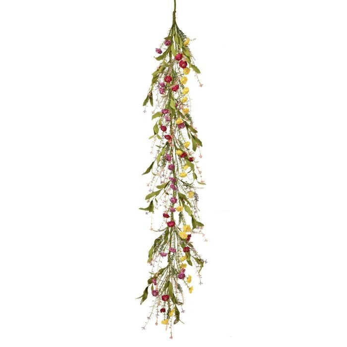 Wild Bachelor Button Garland 4'