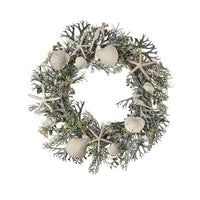 Pl. Shell & Coral Fern Nautical Wreath 22