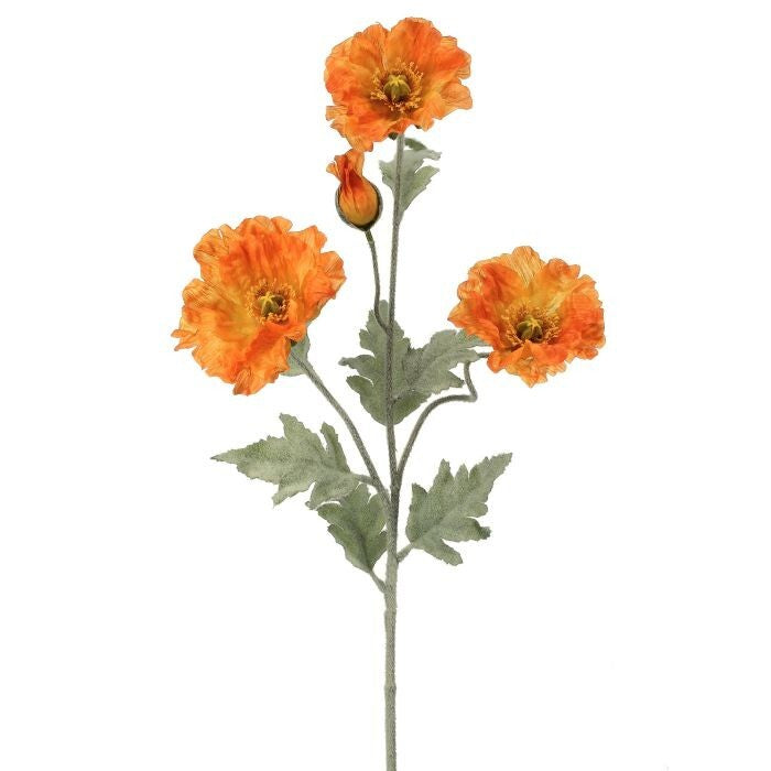 33" Wild Poppy Spray X3
