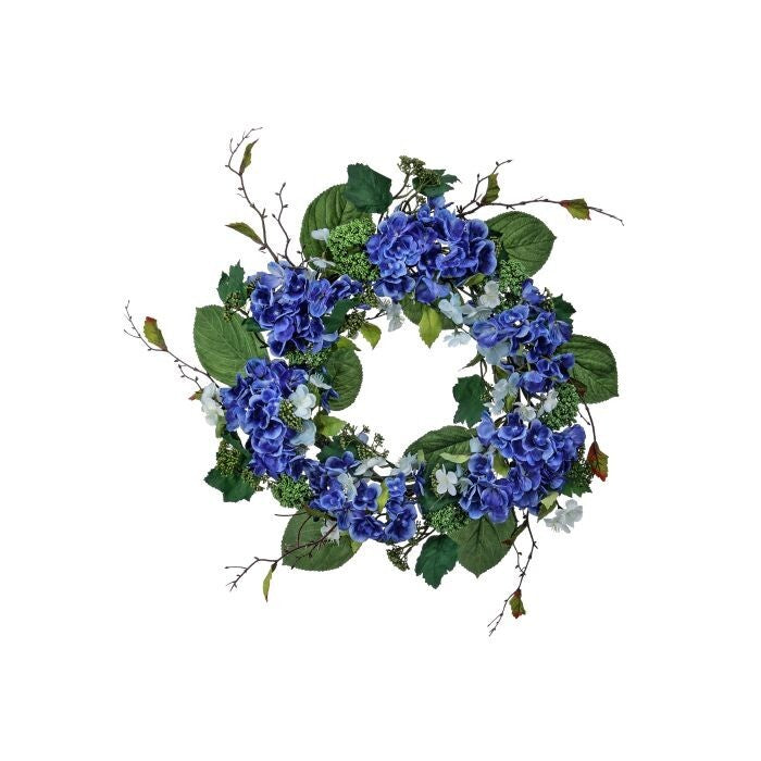 24" Garden Hydrangea Wreath