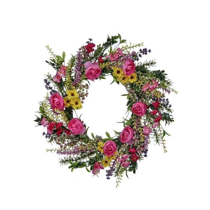 24" Summer Flower Fruit Punch Wreath