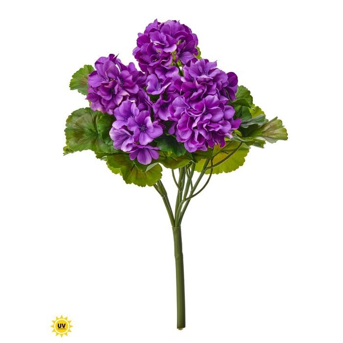 17" Uv Nat.Tch Summer Geranium Bush