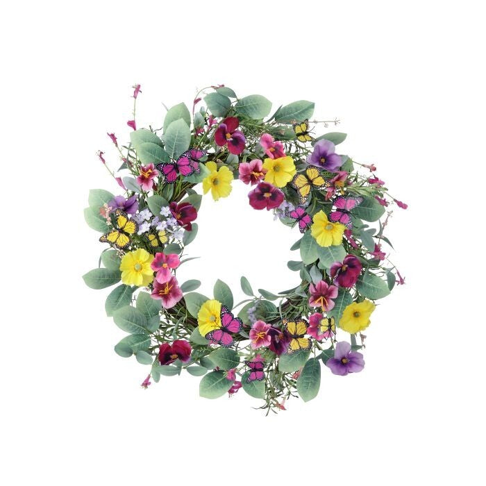 24" Summer Butterfly Wreath W/Butterflies