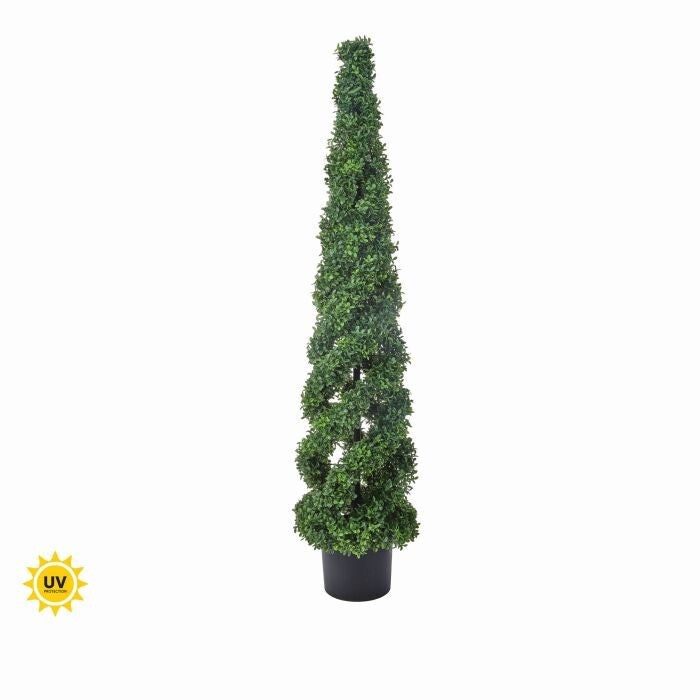 58" Uv Spiral Boxwood Topiary