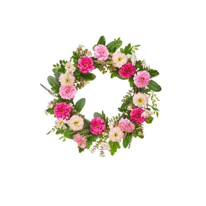 Pretty Pink Peony Wreath 22"