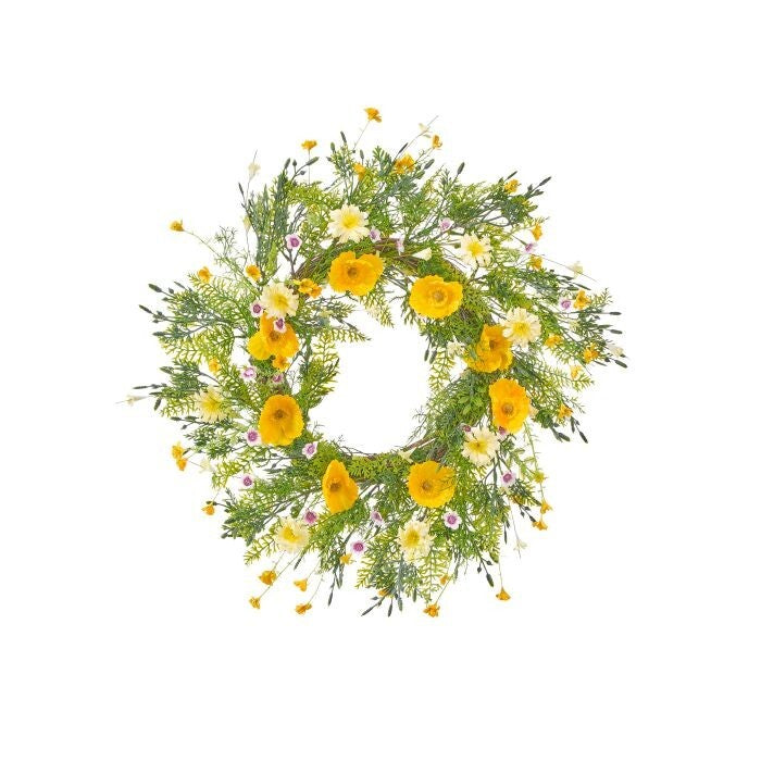 24" Mixed Meadow Flower Wreath