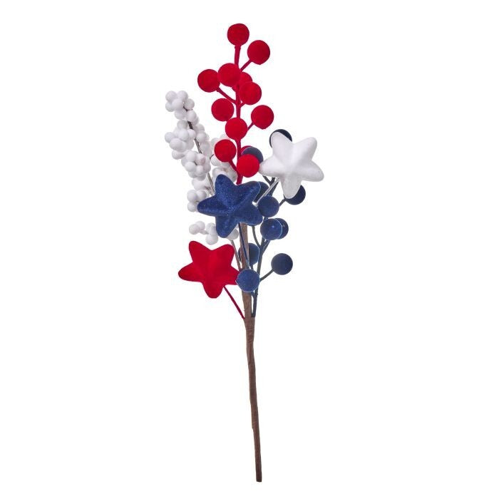 13" Flocked Star & Berry Pick