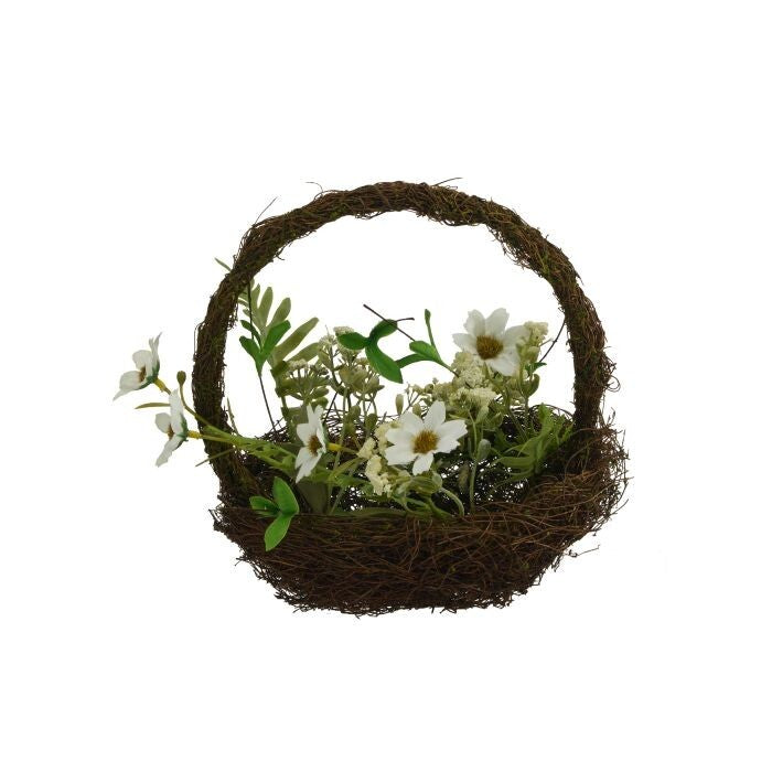 8" Wild Flower Wrapped Nest Basket