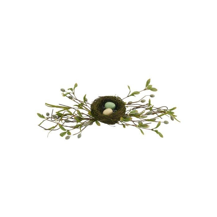 19" Pussy Willow & Bird Nest Centerpiece