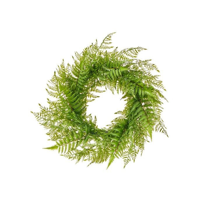 24" Plast. Uv Forest Fern Wreath