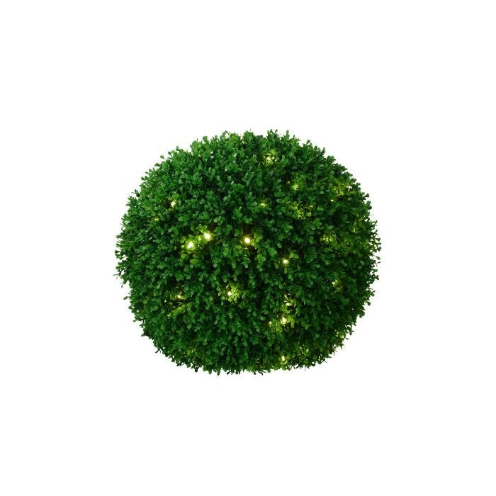 18" Lit Uv Nat Tch Boxwood Ball 110L B/O Tmr
