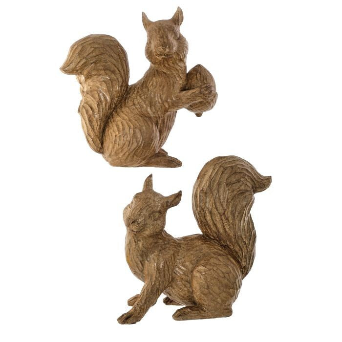 7.5" Resin Winter Chalet Squirrel 2/Ast