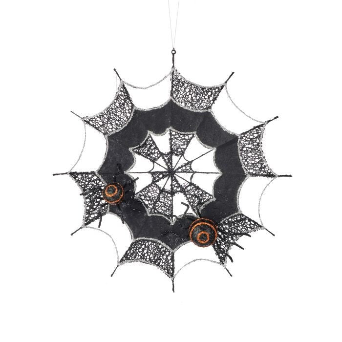 16" Glitter Spider Web W/Spider
