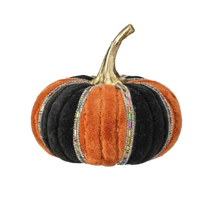 6" Velvet W/Jewels Pumpkin