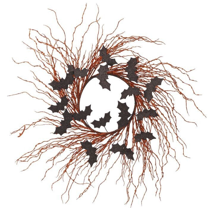 32" Halloween Glitter Bat Wreath