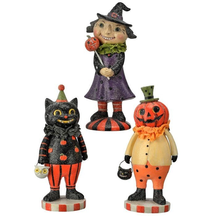 8.5" Resin Retro Halloween Children 3/Ast