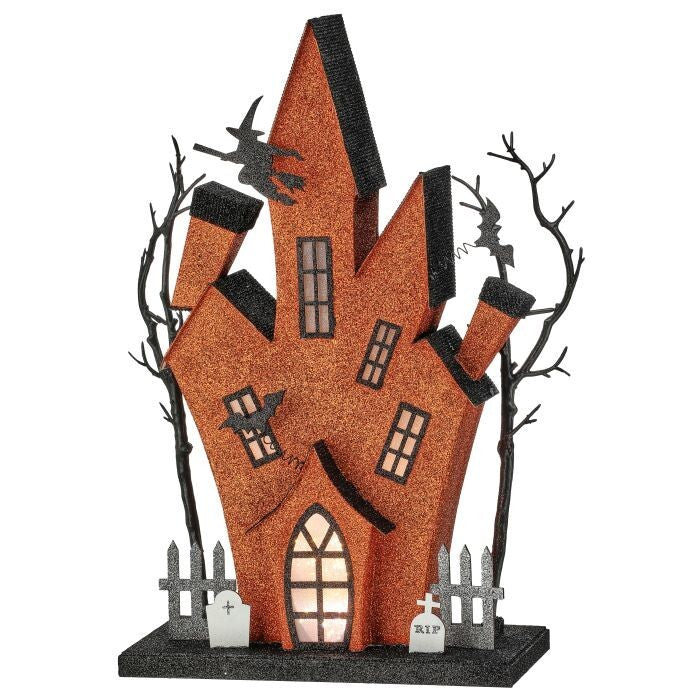 18"Led/Bty/Tmr Cboard Haunted Mansion