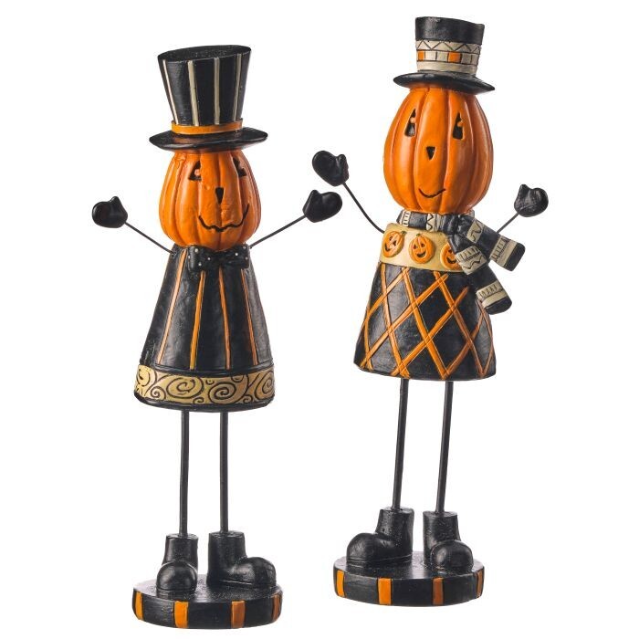 8" Resin Pumpkin Men 2/Ast