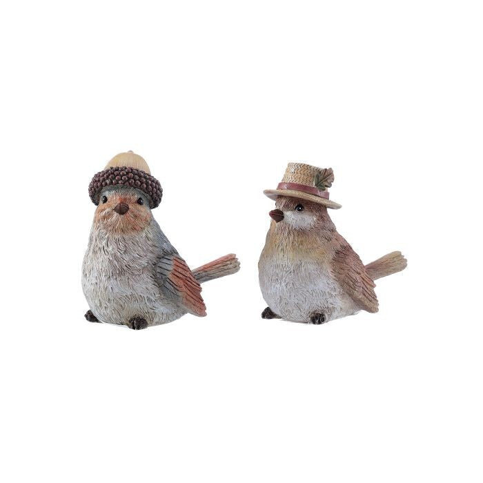 4" Resin Autumn Bird 2/Ast