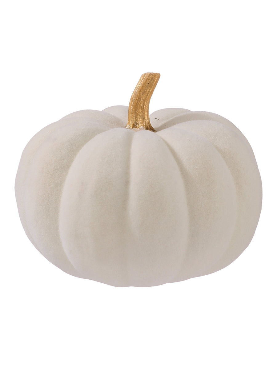 4" Resin Flocked Pumpkin