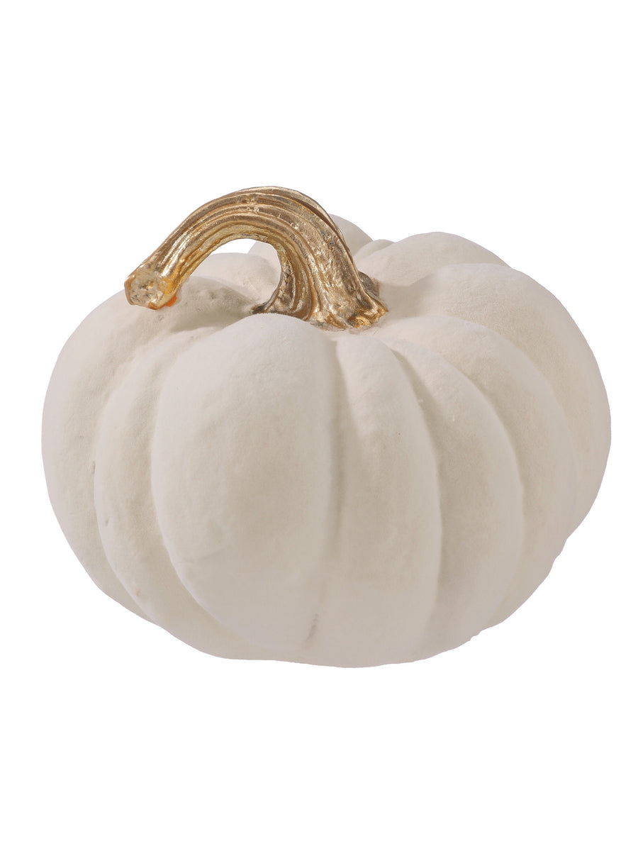 7" Resin Flocked Pumpkin