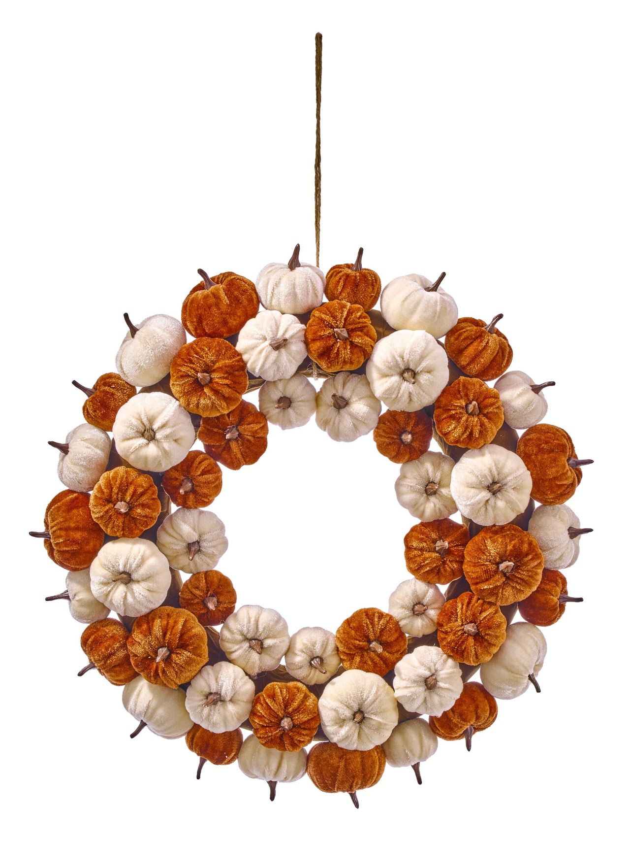 16" Velvet Pumpkin Wreath