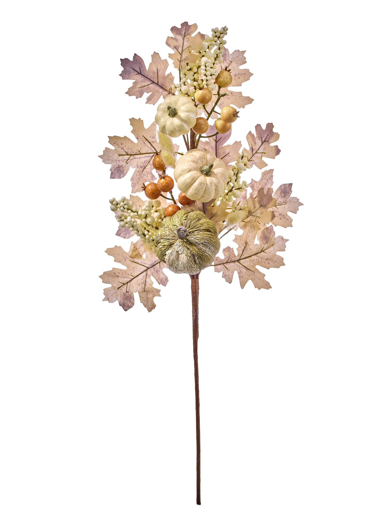 28" Vintage Rustic Pumpkin/Bry/Leaf Spray