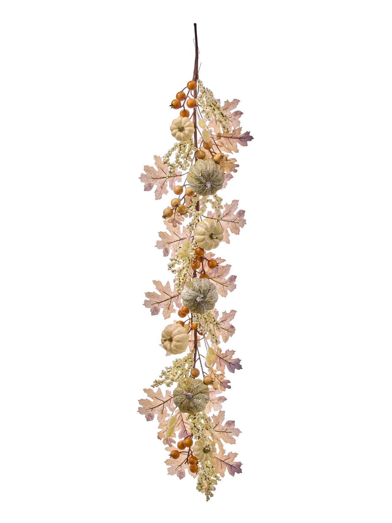 48" Vintage Rustic Pumpkin/Bry/Leaf Garland