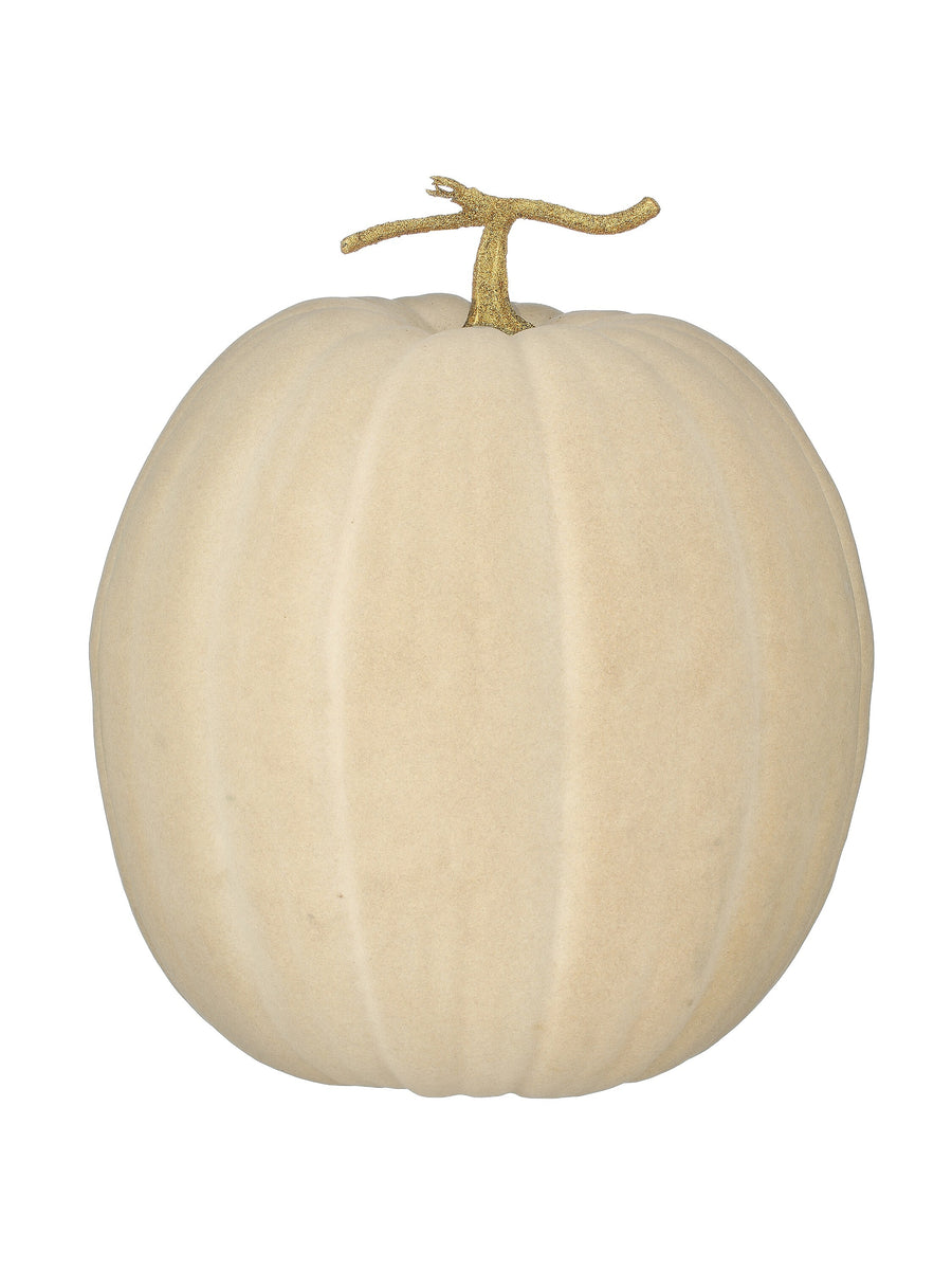 19" Flocked Autumn Pumpkin