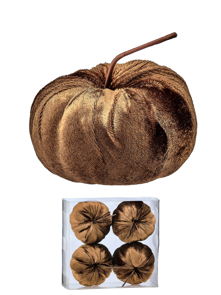 4" Velvet Pumpkin  Bx/4