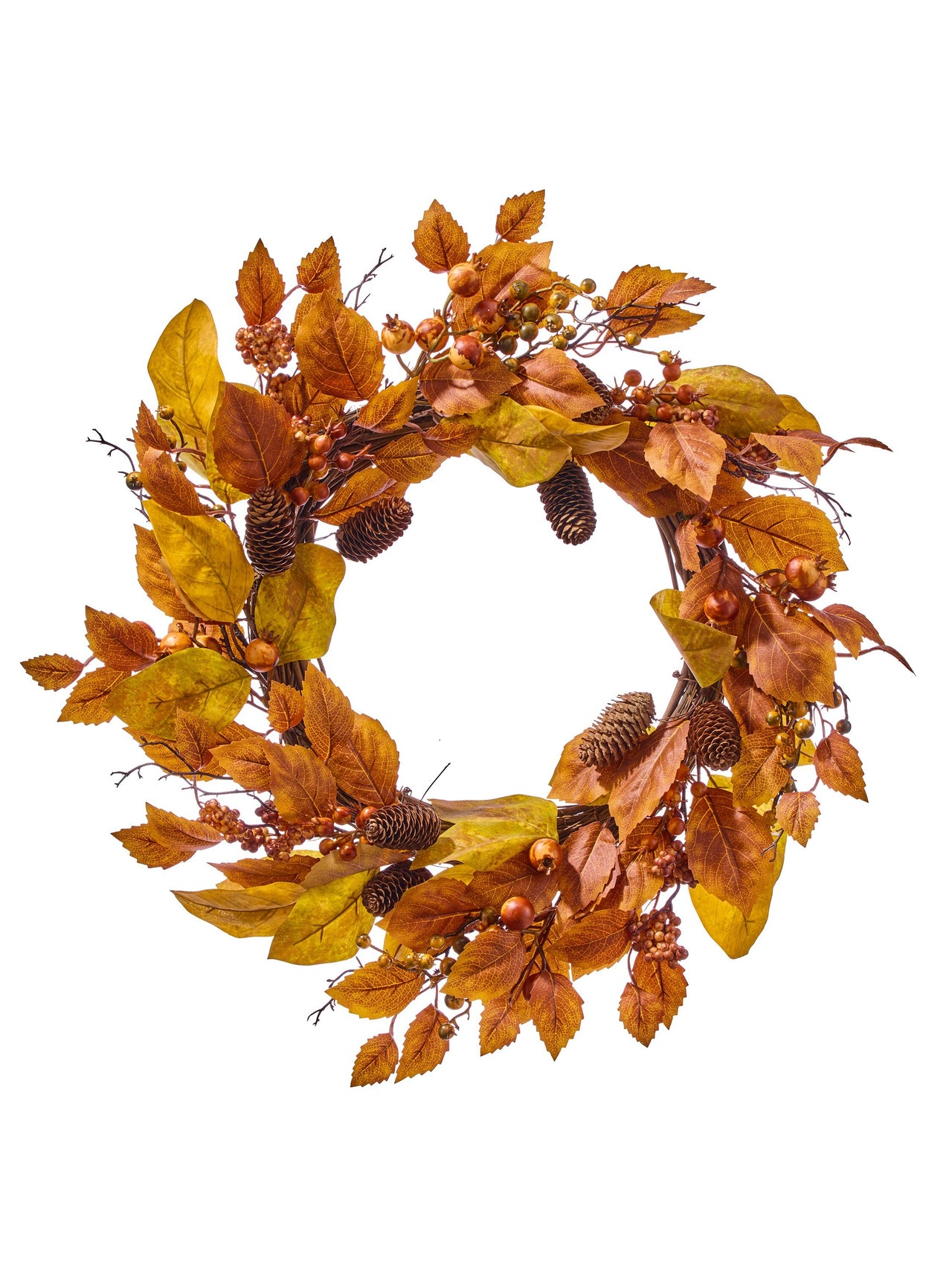 22" Autumn Copper Beech Bry/Cone Wreath