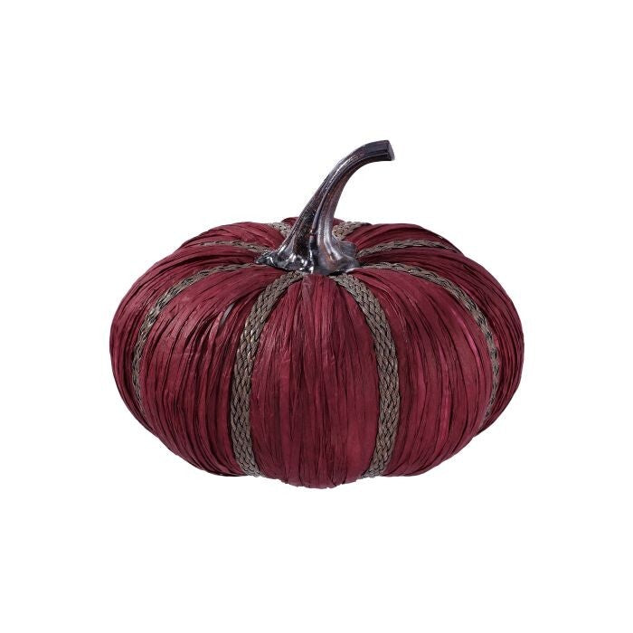 8" Resin/Raffia Harvest Pumpkin