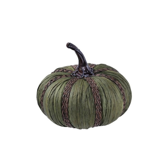 6" Resin/Raffia Harvest Pumpkin