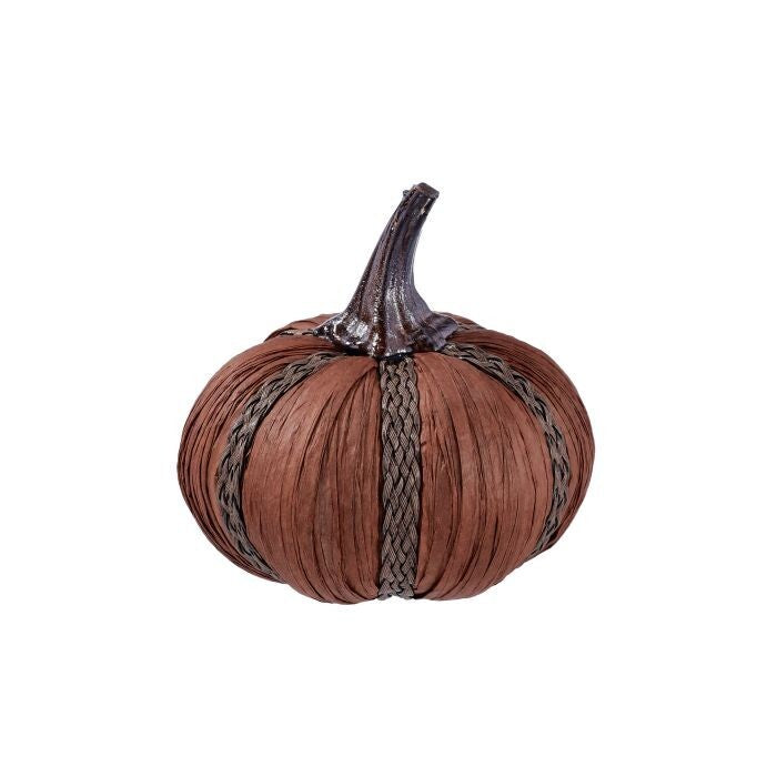 4.5" Resin/Raffia Harvest Pumpkin