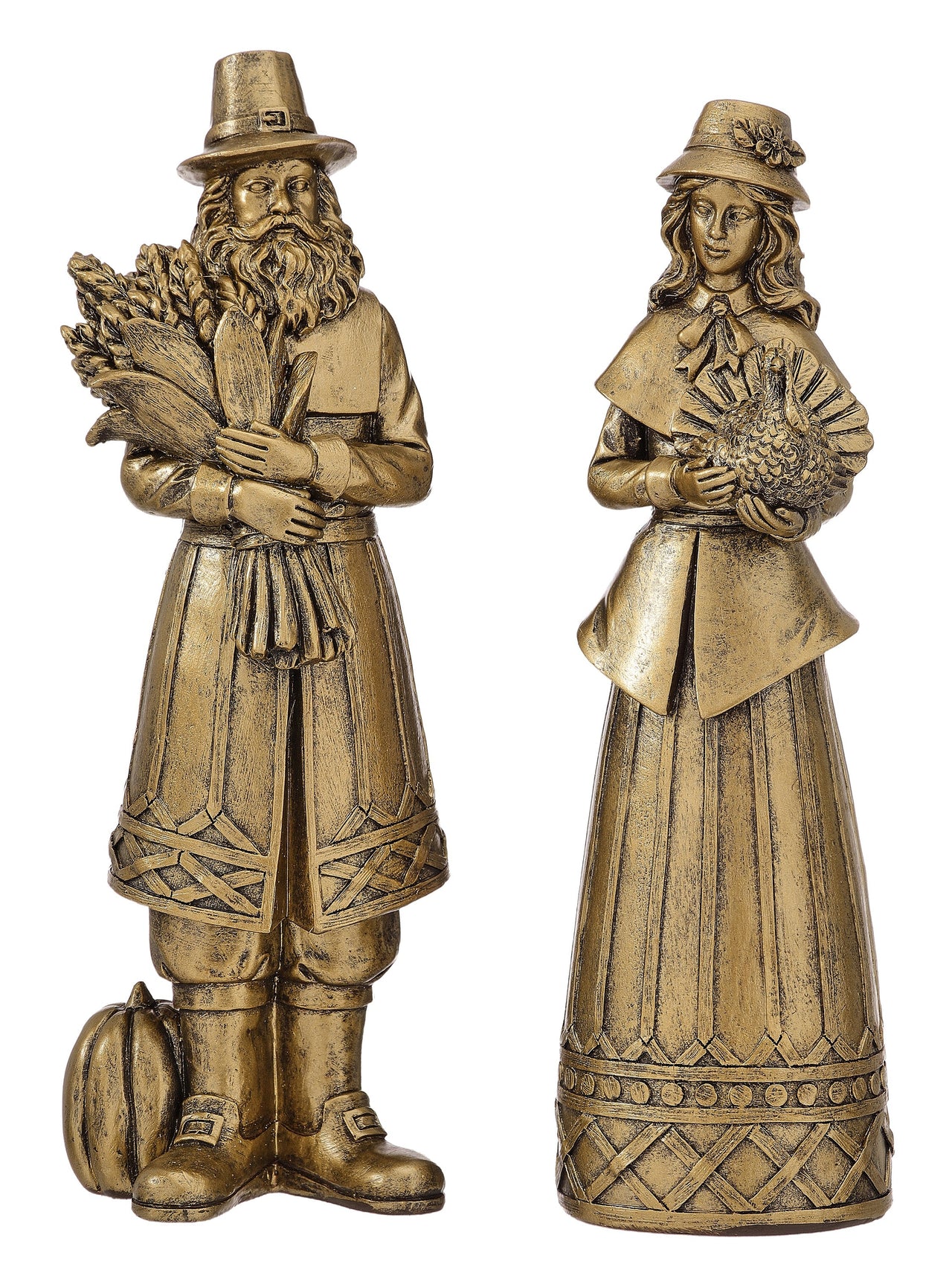 10" Resin Pilgrim Man/Woman 2/Ast