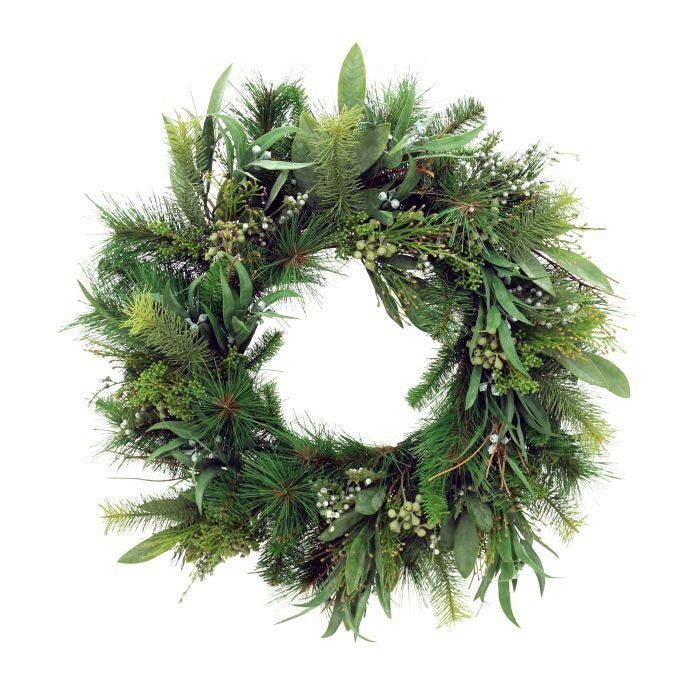 Seeded Eucalyptus, Pine Wreath 24"