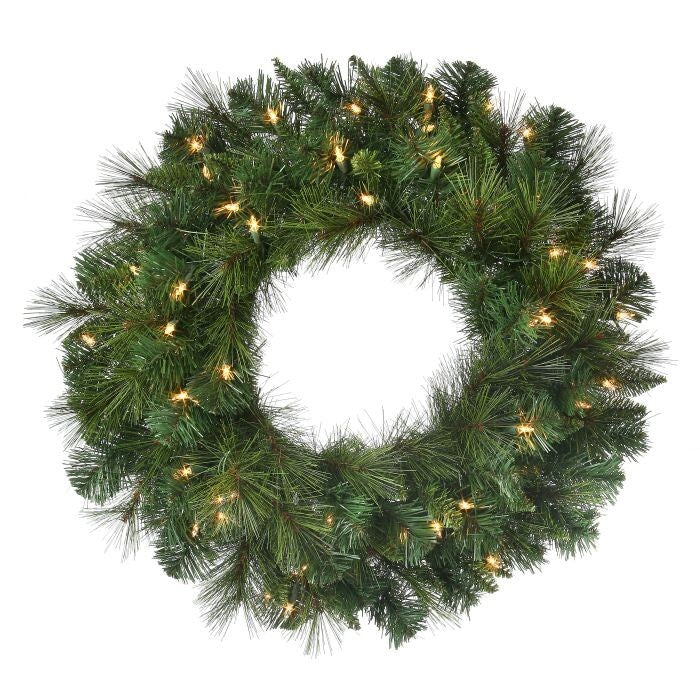 24" Lit Deluxe Belgium Wreath 50 Lt