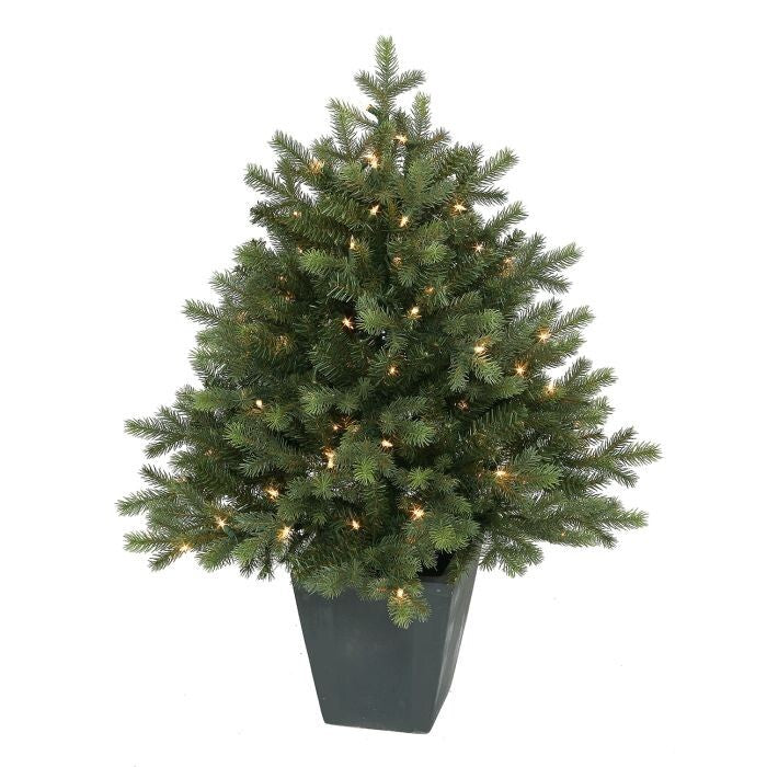 Lit Potted Green Spruce Tree 36" 29"D100L258T
