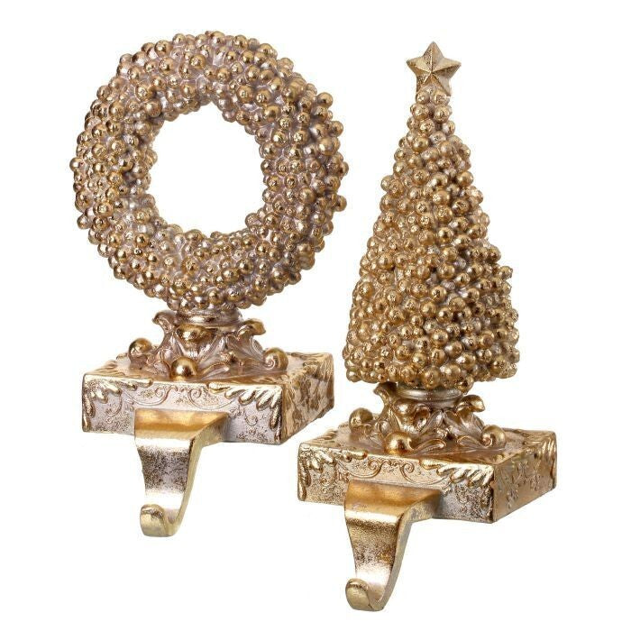 10" Rsn Gilded Berry Tree/Wreath Stk/Hld 2Ast