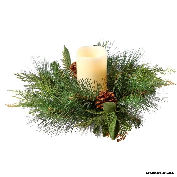 12"Juniper/Cedar Mix Pine/Bayleaf & Cones C/R